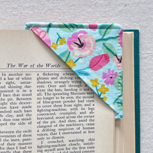 Abstract Rose on Mint Corner Bookmark