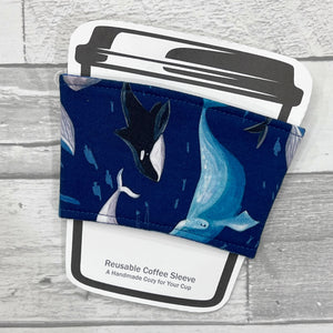 Blue Whale Reusable Coffee Sleeve