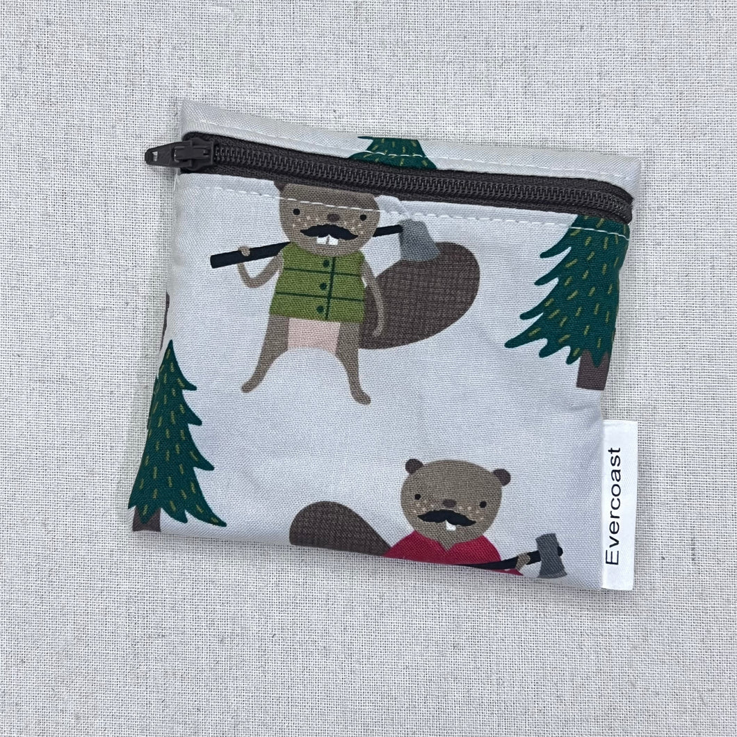 Lumberjack Beaver Reusable Mini Snack Bag