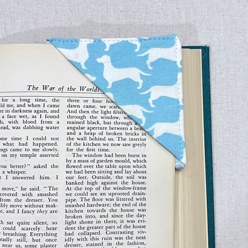 Daschunds on Blue Corner Bookmark