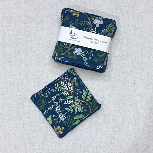 Juniper on Blue Reusable Facial Squares