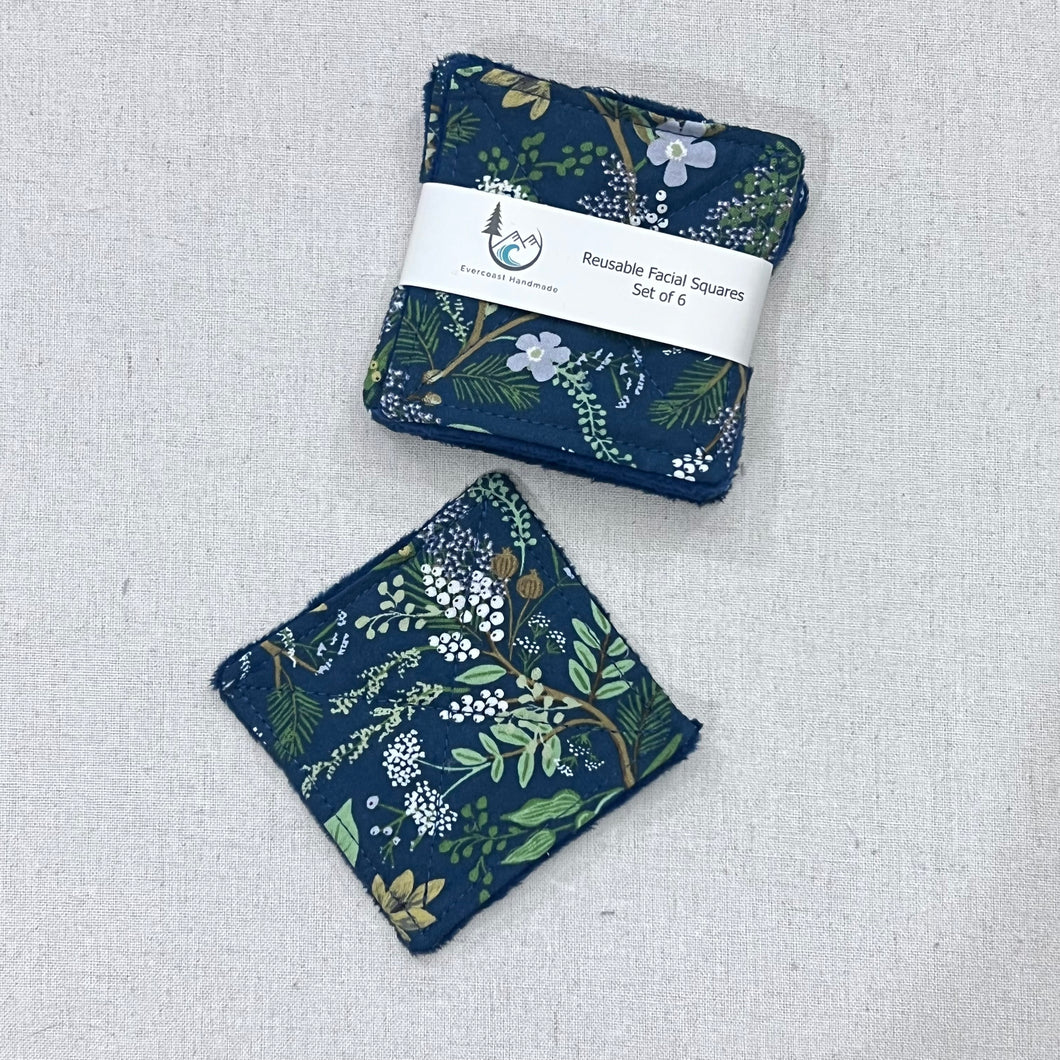 Juniper on Blue Reusable Facial Squares