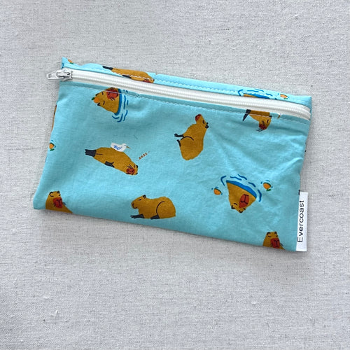 Capybaras on Mint Reusable Snack Bag