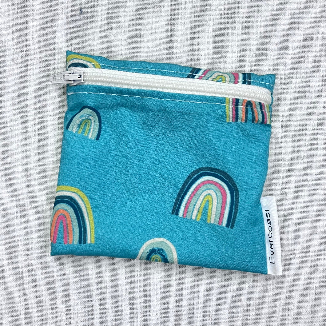 Rainbows on Green Reusable Mini Snack Bag
