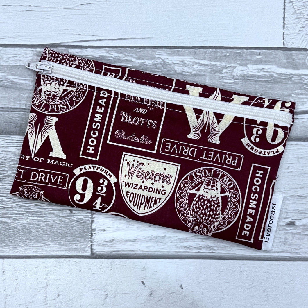 Maroon HP Locations Reusable Snack Bag