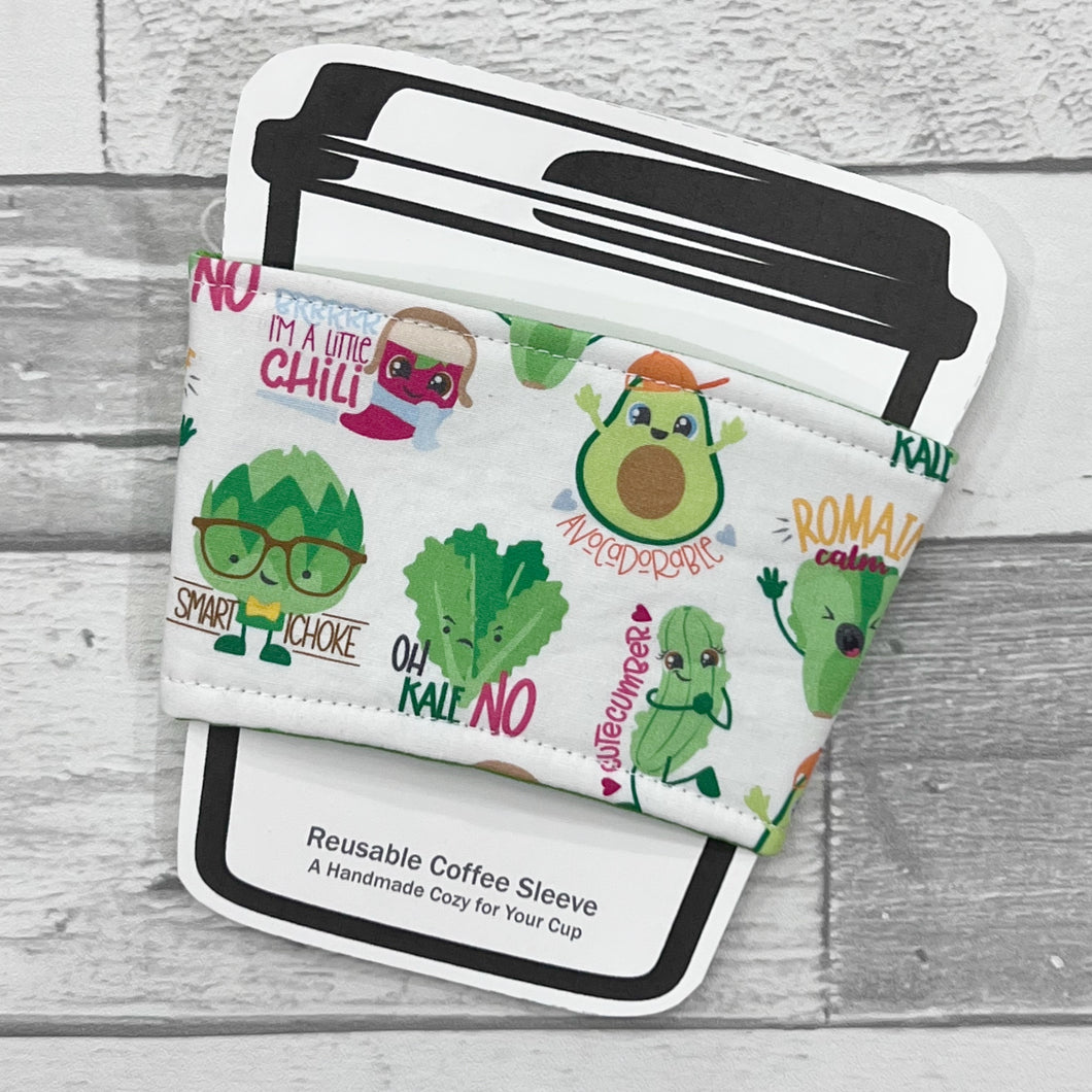 Veggie Puns Reusable Coffee Sleeve