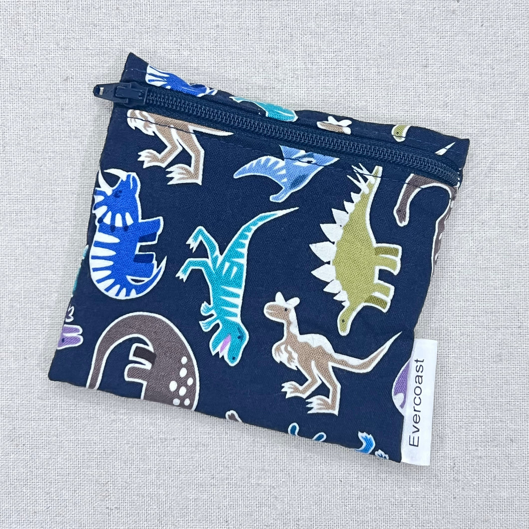Navy Glow Dino Reusable Mini Snack Bag