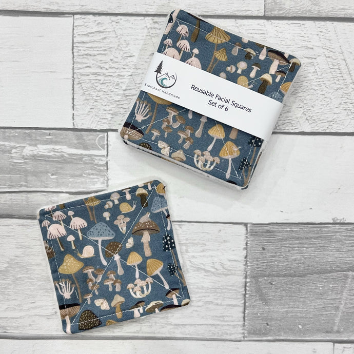 Slate Mushroom Reusable Facial Squares