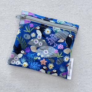 Floral Puffin Reusable Mini Snack Bag