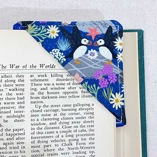 Floral Puffin Corner Bookmark