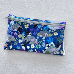 Floral Puffin Reusable Snack Bag