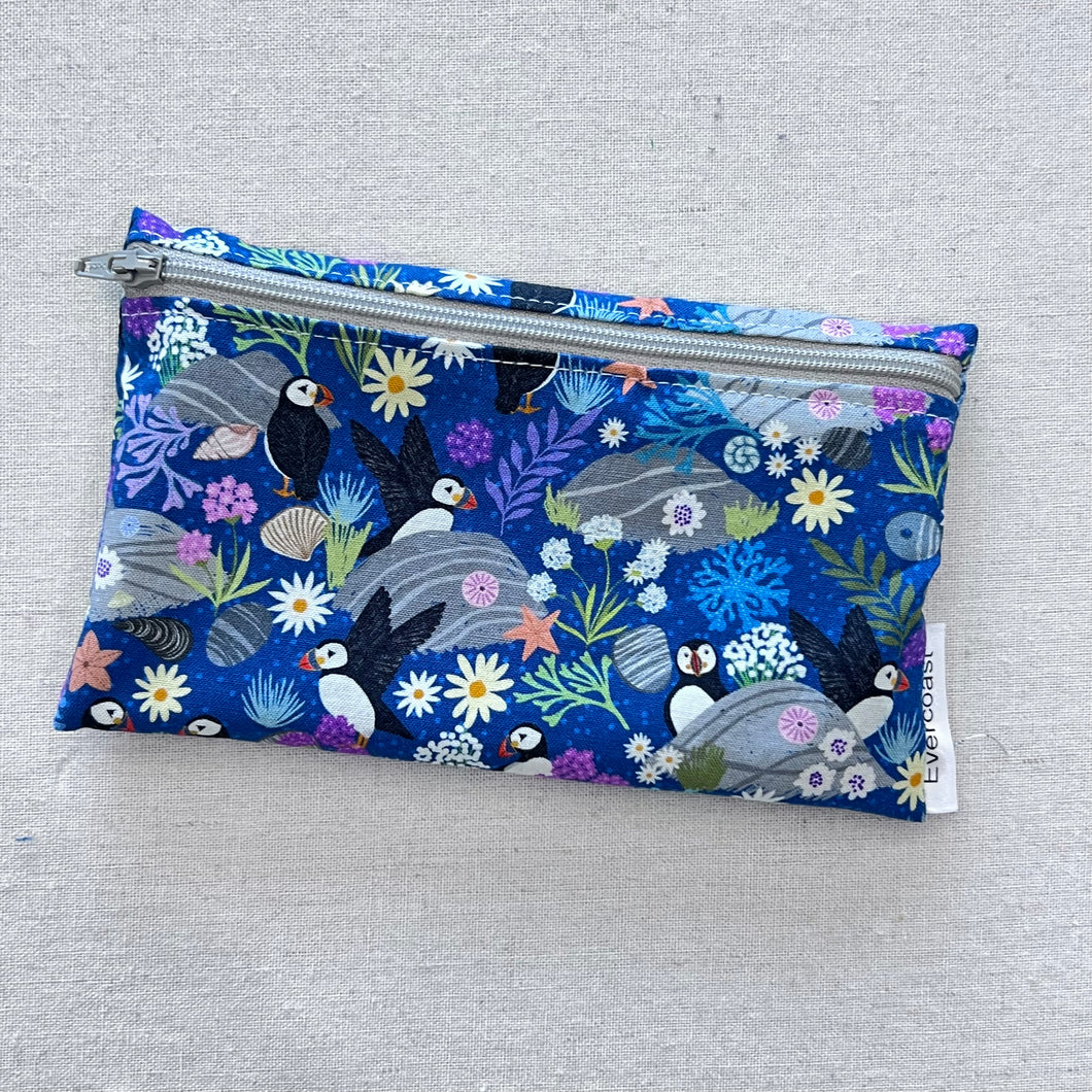 Floral Puffin Reusable Snack Bag