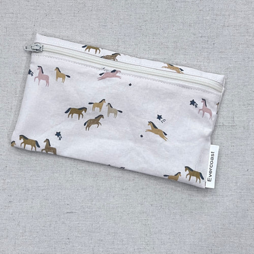Cream Horses Reusable Snack Bag