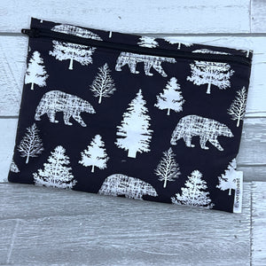 Black Woodland XL Bag/Makeup Bag