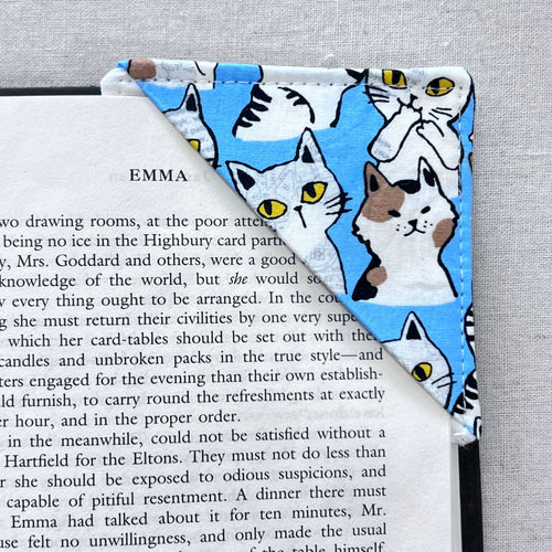 Cats on Blue Corner Bookmark