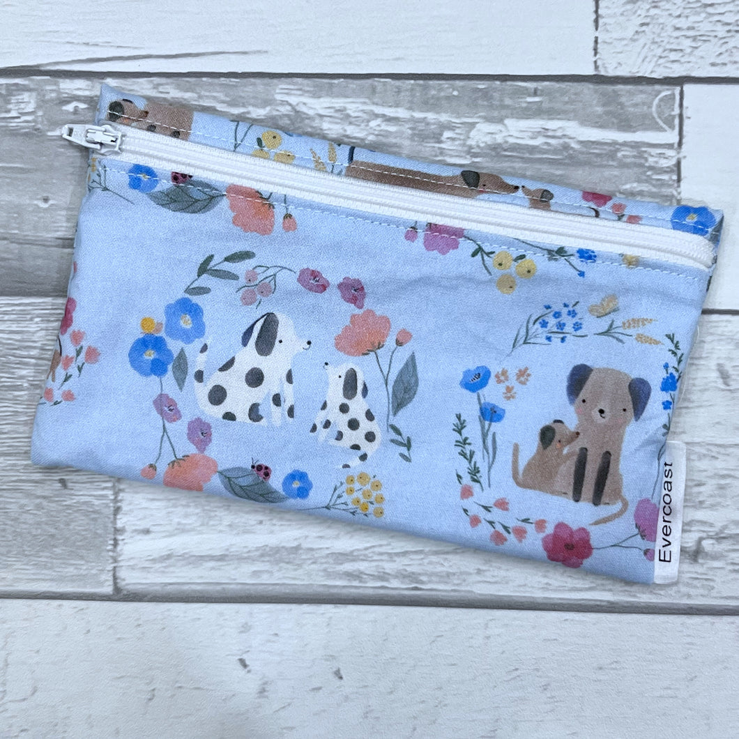 Floral Dogs Reusable Snack Bag
