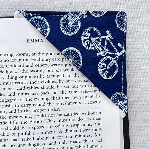 Bicycles on Navy Corner Bookmark