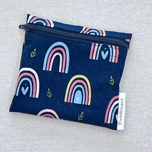 Navy Rainbows Reusable Mini Snack Bag