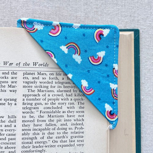 Turquoise Rainbows Corner Bookmark
