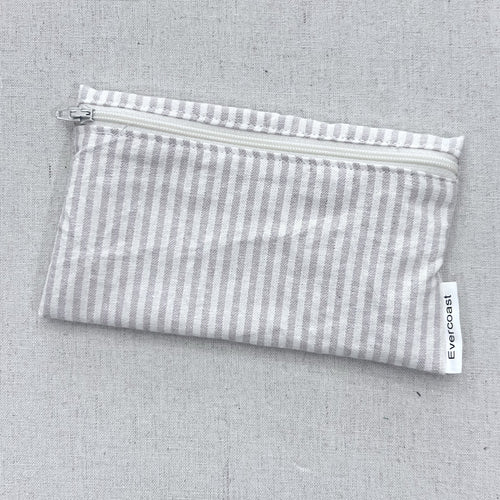 Striped Cream Linen Reusable Snack Bag