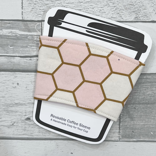 Gold Hex Reusable Coffee Sleeve