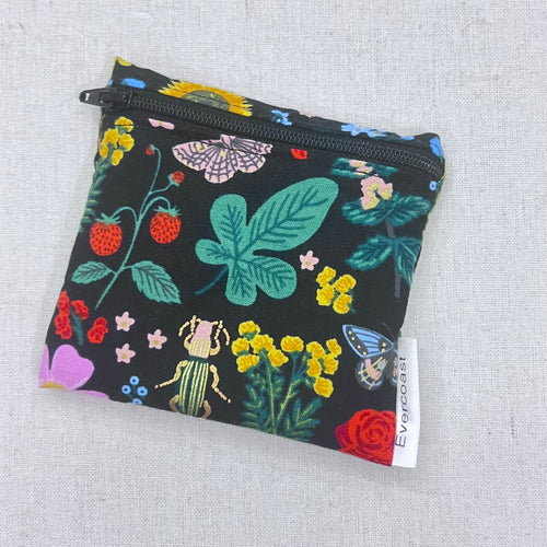 Insects on Black Reusable Mini Snack Bag