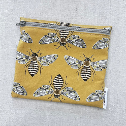 Bee Garden Bees on Mustard Reusable Sandwich Bag