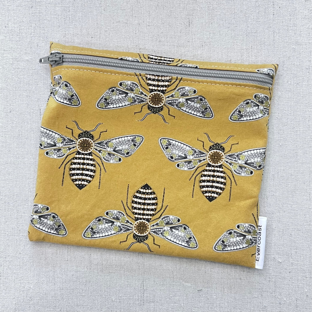 Bee Garden Bees on Mustard Reusable Sandwich Bag
