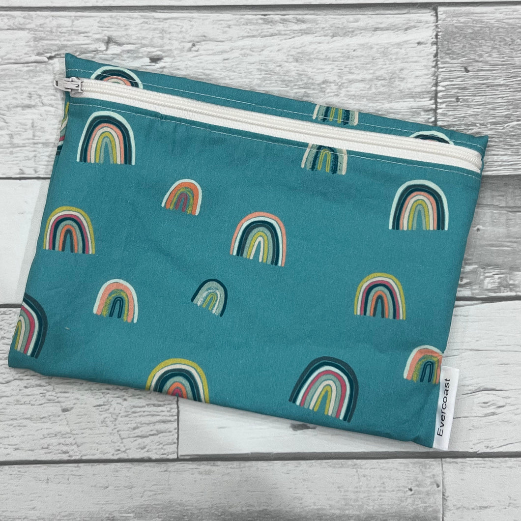 Rainbows on Green XL Bag/Makeup Bag