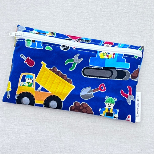 Blue Construction Reusable Snack Bag