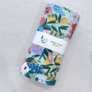 Garden Party on Mint Unpaper Towels - Set of 4