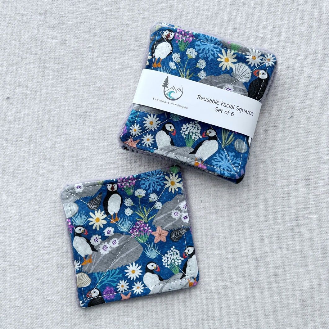 Floral Puffin Reusable Facial Squares