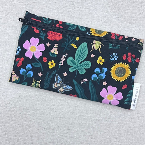 Insects on Black Reusable Snack Bag