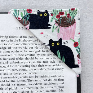 Cats and Plants on Cream Corner Bookmark