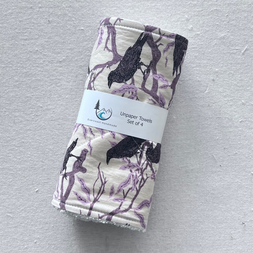 Twilight Ravens Unpaper Towels - Set of 4