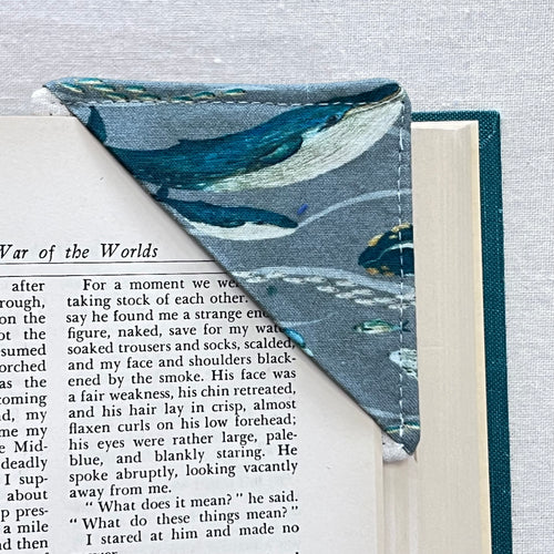 Stormy Sea Whales Corner Bookmark