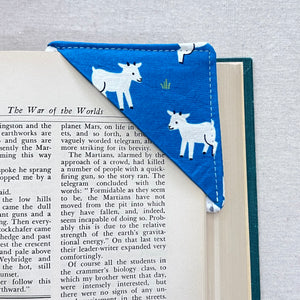 Goats on Blue Corner Bookmark