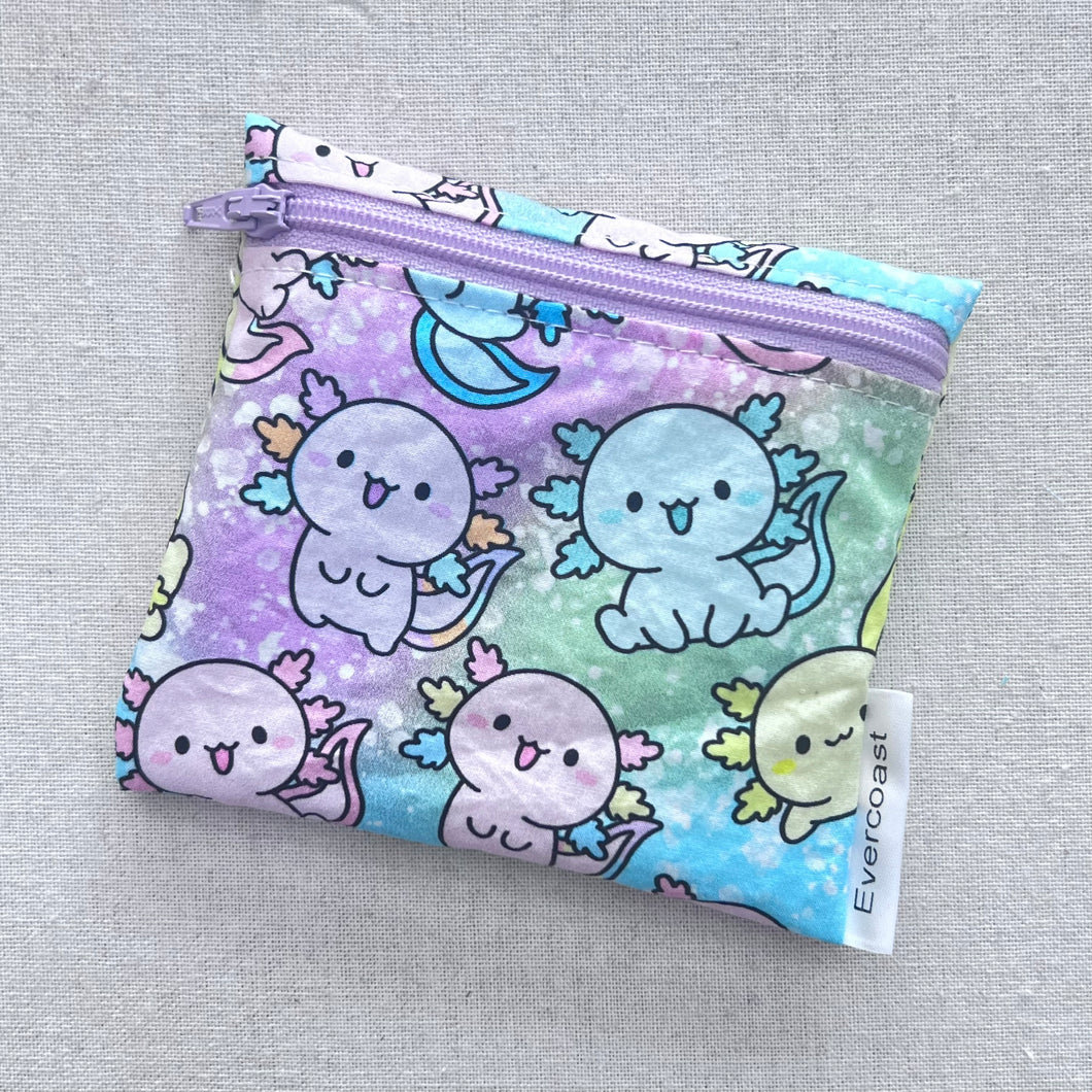 Pastel Axolotls Reusable Mini Snack Bag