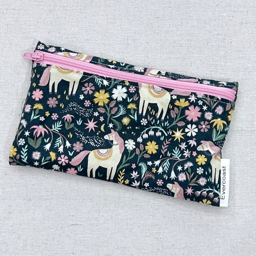 Floral Horses Reusable Snack Bag