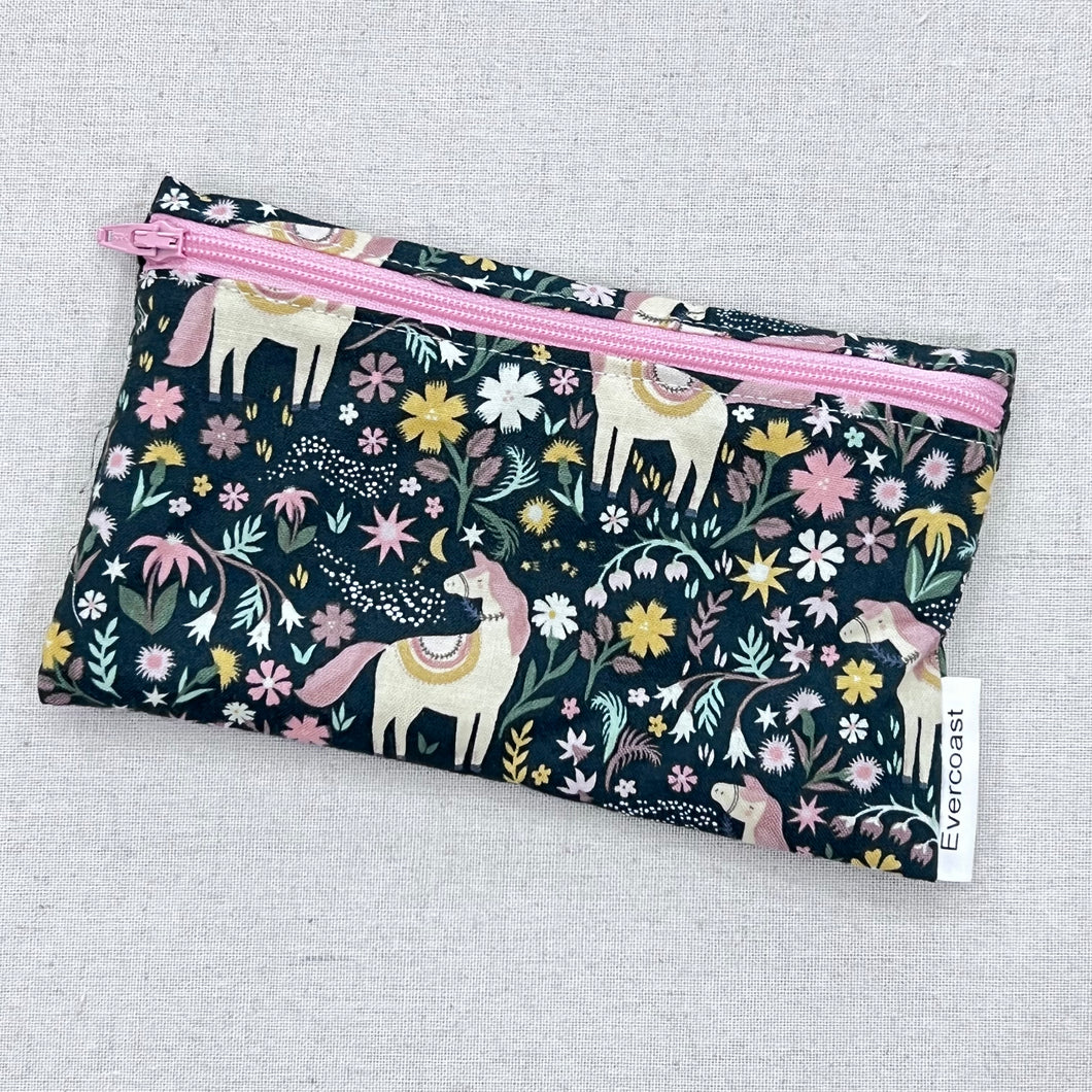 Floral Horses Reusable Snack Bag