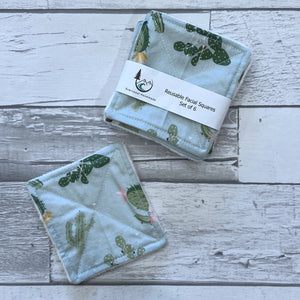 Cactus on Mint Reusable Facial Squares