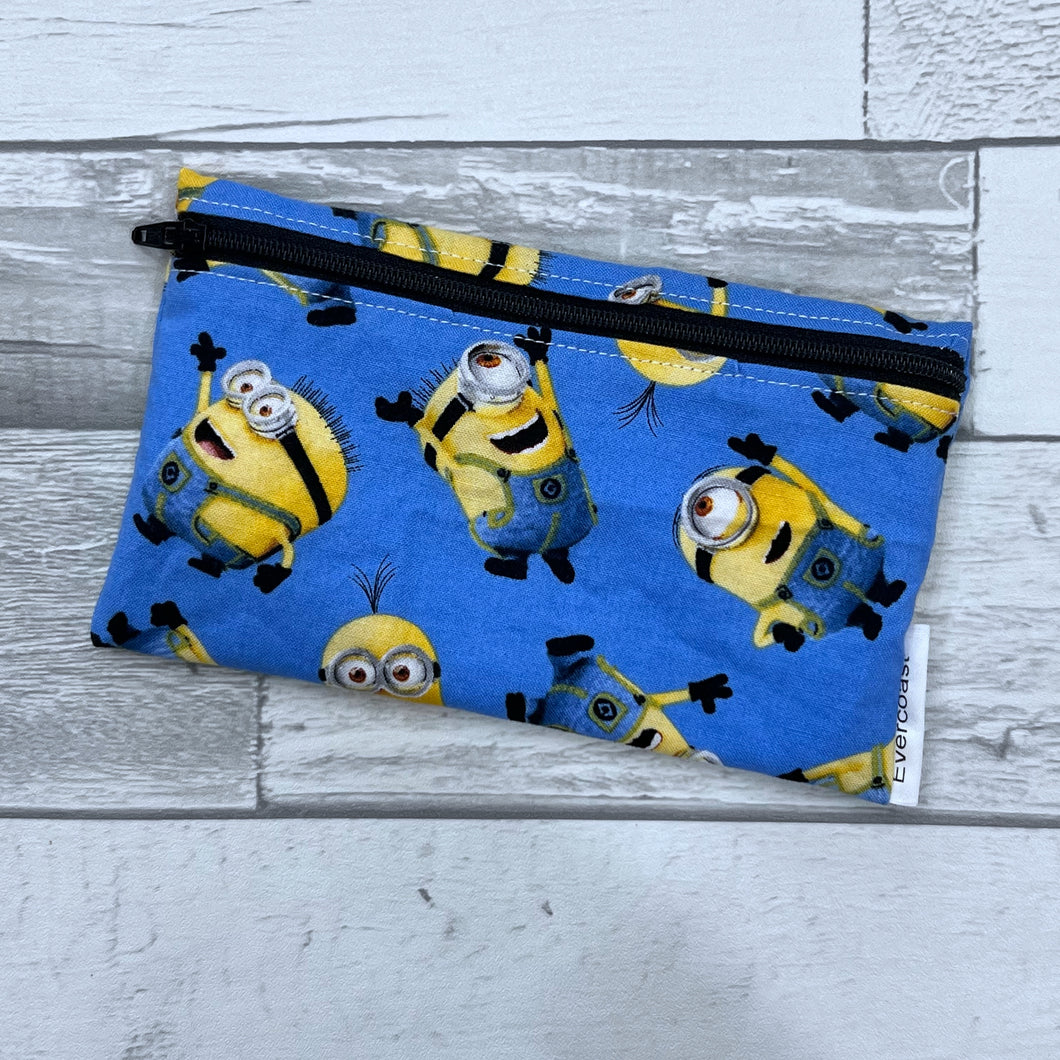 Minions on Blue Reusable Snack Bag