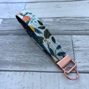 Citrus Floral Wristlet Key Fob