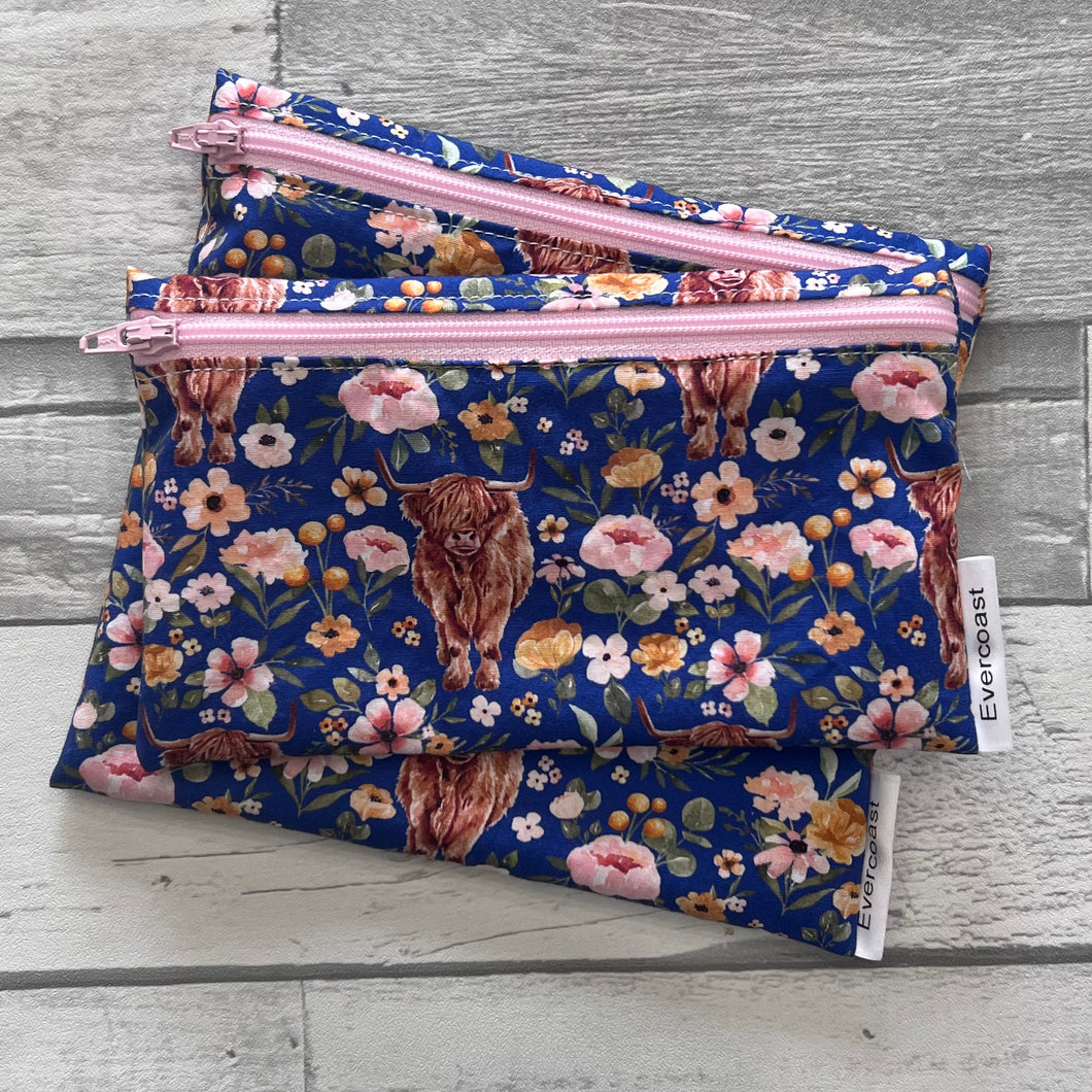 Highland Cow Reusable Snack Bag Set