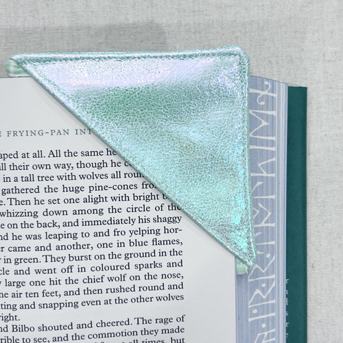 Green Metallic Corner Bookmark
