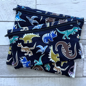 Glow Dino on Navy Reusable Snack Bag Set