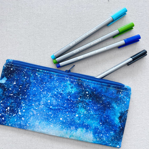 Blue Galaxy Pencil Case