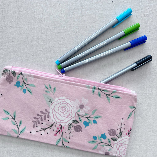 Pink Bliss Floral Pencil Case