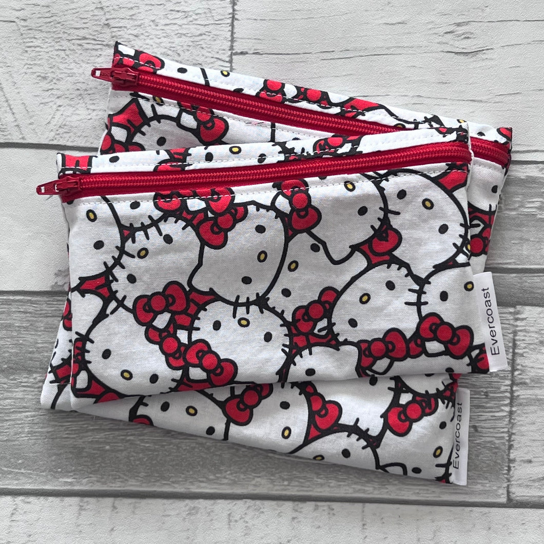 Kitty Reusable Snack Bag Set