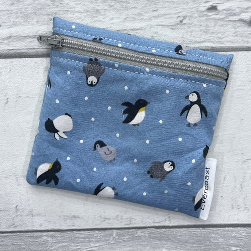 Tossed Penguins Reusable Mini Snack Bag